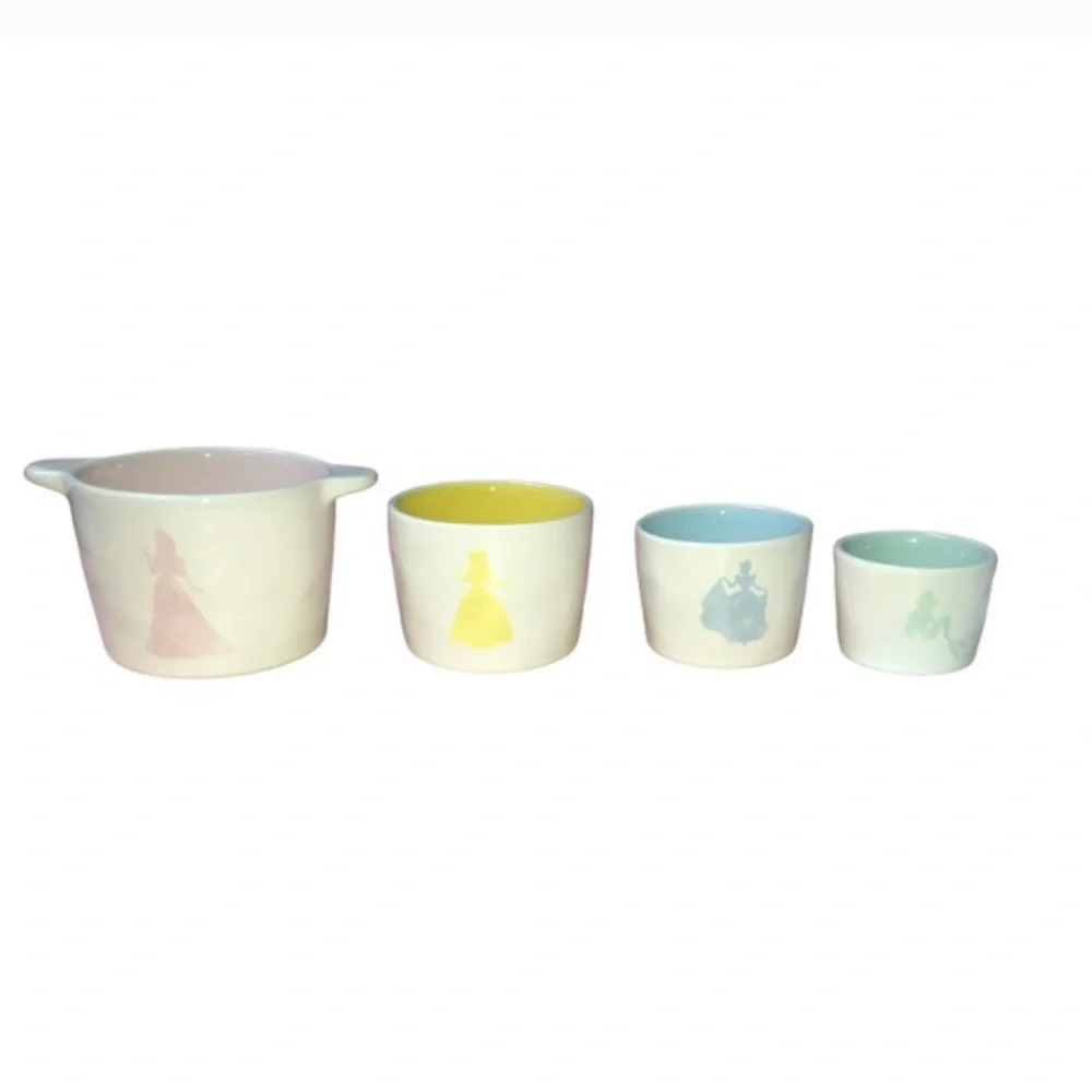 Rae Dunn Disney princess watercolor silhouette measuring cups set